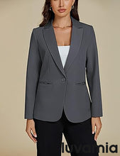 LUVAMIA Women's Classic Button Blazer Single Jacket Coat Long Sleeve