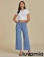 LUVAMIA Women's 5-Pocket Denim High Waist Retro Wide Leg Jean Styles