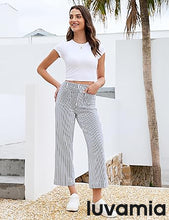 luvamia Stripe High Waist Wide Leg Jeans for Women