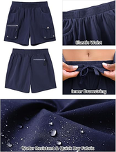 luvamia Hiking Shorts for Women Elastic Waist Pull On Quick Dry Zipper Pockets Lightweight Camping 5" Inseam Cargo Shorts