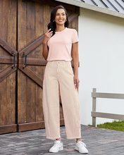 luvamia Barrel Jeans for Women Trendy Baggy Wide Leg Striped High Waisted Cropped Casual Pinstripe Stretchy Denim Pants