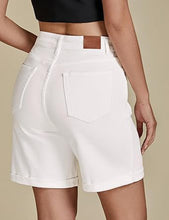 2025 Women's Casual Denim High Waist Pants Shorts Straight Leg Stretch Jeans