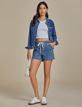 Women's Classic Denim Essential Relaxed Fit Belt Shorts With Pocket