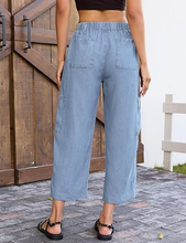 luvamia FleXclusive Barrel Jeans for Women Trendy Wide Leg High Rise Baggy Pull On Elastic Waist Button Fly Drawstring Denim Pants