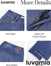 luvamia FleXclusive Capri Jeans for Women Trendy Mid Rise Distressed Raw Hem Casual Summer Stretchy Denim Capris Pants Relaxed Fit