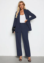 luvamia 2 Piece Outfits for Women Dressy Blazer Jackets High Waisted Straight Leg Pants Suits Set Business Casual Office