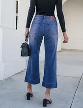 luvamia Wide Leg Jeans for Women Trendy High Waisted Flare Jeans Cropped Denim Pants Stretchy Baggy with Patch Pockets