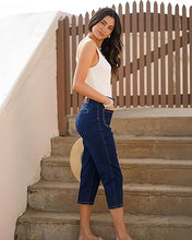 LUVAMIA Women's Casual Jegging Capri Denim Slim Straight High Waist Jeans