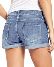 luvamia Women's Casual Ripped Denim Shorts Mid Rise Stretch Folded Hem Short Jeans