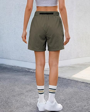 luvamia Cargo Shorts for Women Mid Thigh High Rise Lightweight Quick Dry Hiking Shorts Women Zipper Pockets with Belt