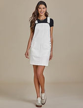 luvamia Women's Casual Straps Denim Overall Pinafore Dress with Pocket