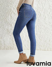 luvamia Skinny Jeans for Women Thin Fleece Lined High Waisted Front Yoke Fall Thermal Stretchy Denim Pants Warm Jeggings