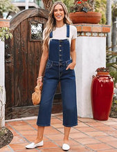 LUVAMIA Women Sleeveless Adjustable Strap One Piece Casual Denim Harem Overall