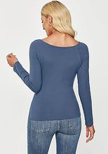 LUVAMIA Fitted Long Sleeve Slim Women Y2K Shirts Raglan Mega Stretch Top Blouses