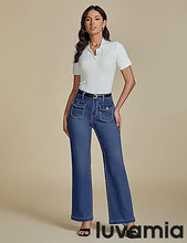 LUVAMIA High Waisted Slim Wide Leg Women Regular fit Full Length
