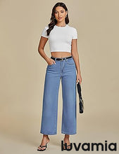 LUVAMIA Women's 5-Pocket Denim High Waist Retro Wide Leg Jean Styles