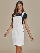 luvamia Women's Casual Straps Denim Overall Pinafore Dress with Pocket
