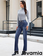 luvamia Bootcut Jeans for Women Trendy High Waisted Classic Boot Cut Stretchy Denim Pants Patch Pocket Trouser Jeans