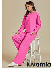 Women's Cozy Wide Leg Lounge Set with full length and Long Sleeve
