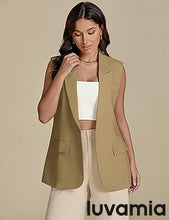 luvamia Women's sleeveless business style lapel vest jacket