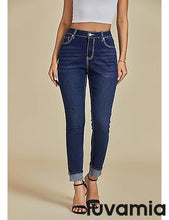 LUVAMIA Women's Full Length High Waist Skinny Fit Denim Slight Stretch Slim Jeans