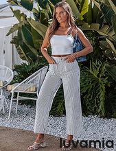 luvamia Stripe High Waist Wide Leg Jeans for Women