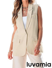 luvamia Women's sleeveless business style lapel vest jacket