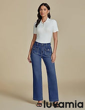 LUVAMIA High Waisted Slim Wide Leg Women Regular fit Full Length