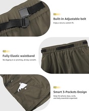 luvamia Cargo Shorts for Women Mid Thigh High Rise Lightweight Quick Dry Hiking Shorts Women Zipper Pockets with Belt
