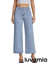 LUVAMIA Women's 5-Pocket Denim High Waist Retro Wide Leg Jean Styles