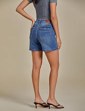 Women's Denim Mid Waist Shorts Regular Fit Summer Pocket Walkshorts