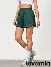 LUVAMIA Women's Brief High-Waisted Elastic-Waist Athletic Wide-Leg Shorts