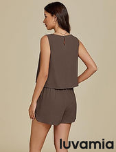 LUVAMIA Women's Sleeveless Casual 2 Piece Blazer Vest Suits