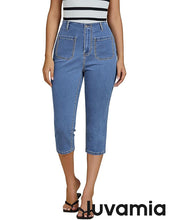 LUVAMIA Women's Casual Jegging Capri Denim Slim Straight High Waist Jeans