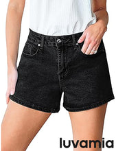 LUVAMIA Women's Comfort High Waisted Mega Stretchable Jean Shorts