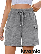 LUVAMIA Women's Wide Leg Lounge Shorts Elastic Waist Drawstring Sport Brief Casual Comfy Cozy Shorts