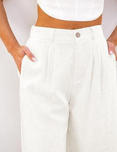 luvamia Bermuda Shorts for Women High Waisted Linen Dressy Casual Pleated Wide Leg Summer Shorts with Elastic Waist