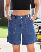 luvamia FleXclusive Jean Shorts for Women High Waisted Wide Leg Cinch Waist Stretchy Denim Mid Thigh Shorts Casual Summer Jorts