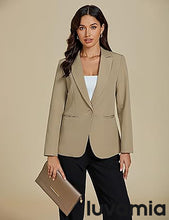 LUVAMIA Women's Classic Button Blazer Single Jacket Coat Long Sleeve