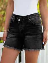 luvamia Jean Shorts for Women High Wasited Trendy Stretchy Crossover Wasit Denim Shorts Raw Hem Casual Summer Pockets