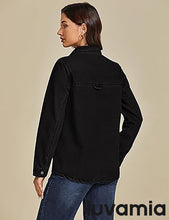 LUVAMIA Women's Relaxed Fit  Denim Slim Regular Pocket Jean Jacket Coat