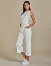 LUVAMIA Women Sleeveless Adjustable Strap One Piece Casual Denim Harem Overall