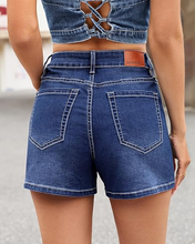 luvamia FleXclusive Jean Shorts for Women High Waisted Eyelet Embroidered Mid Thigh Wide Leg Stretchy Denim Shorts Summer Jorts