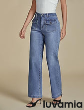 LUVAMIA High Waisted Slim Wide Leg Women Regular fit Full Length