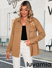 luvamia 2025 Jean Jackets for Women Fashion Oversized Button Down Denim Jacket Western Fall Shacket Jacket with Pockets