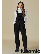 Women's No Stretch Adjustable Fleece Overalls Casual Jumpsuits With Pockets