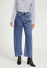 LUVAMIA Women's Barrel Style High Waist Jeans Regular Fit Slight Stretch with pocket