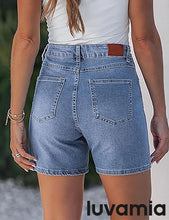 luvamia FleXclusive Jean Shorts for Women High Waisted Trendy Drawstring Stretchy Denim Shorts Summer Casual Jorts with Pockets
