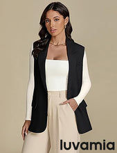 luvamia Women's sleeveless business style lapel vest jacket