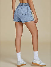 LUVAMIA Women's Slim Fit Pleated Denim Unlined Irregular Retro High Waisted Skorts